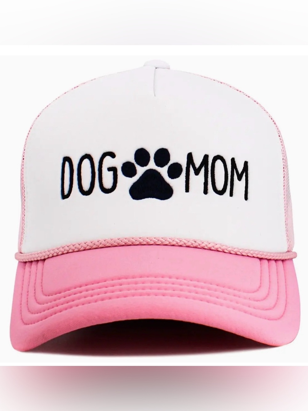 Dog Mom Trucker Hat Baseball Cap Foam Mesh Adjustable Pink NWT